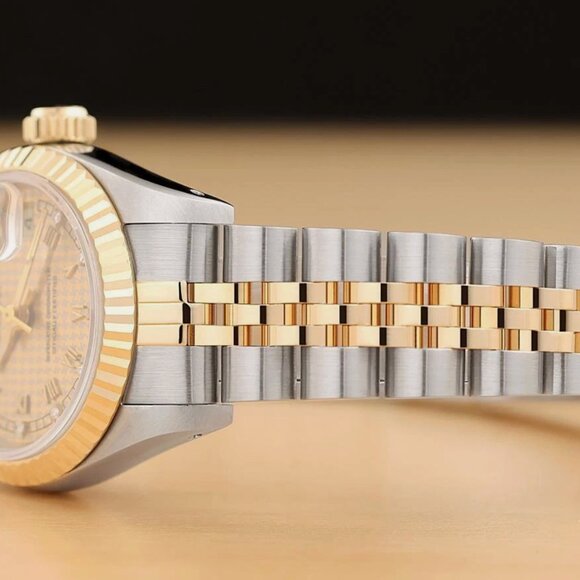 ROLEX LADIES 18K DATEJUST FACTORY DIAMOND ROMAN WATCH main image 7